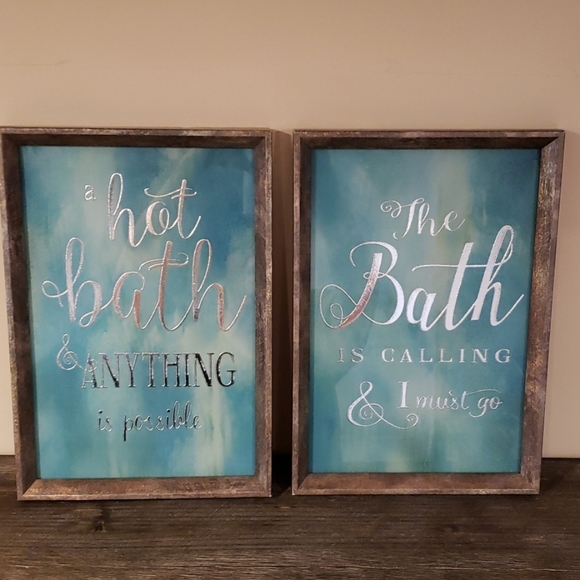 Framed Wall Word Art for Spa Bath